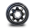 16x7 Steel Triangle-Hole Wheel Rim for Foton Tunland 2012+ (+25 Offset / 6/139.7 PCD) - Black-Aussie 4x4 Pro