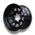 16x8 Steel D-Hole Wheel Rim for 80 Series Toyota Landcruiser (-23 Offset / 6/139.7 PCD) - Black-Aussie 4x4 Pro