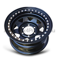 16x8 Steel Imitation Beadlock Wheel Rim for Mitsubishi Pajero Pre-1999 (0 Offset / 6/139.7 PCD) - Black-Aussie 4x4 Pro