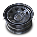 16x8 Steel Triangle-Hole Wheel Rim for Holden Colorado 7 / Trailblazer (+20 Offset / 6/139.7 PCD) - Black-Aussie 4x4 Pro