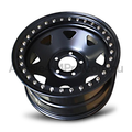 17x8 Steel Imitation Beadlock Wheel Rim for JK Jeep Wrangler 2007-2010 (+6 Offset / 5/127 PCD) - Black-Aussie 4x4 Pro