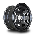 17x8 Steel Triangle-Hole Wheel Rim for RA Holden Rodeo 2003+ (+20 Offset / 6/139.7 PCD) - Black-Aussie 4x4 Pro