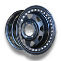17x9 Steel Imitation Beadlock Wheel Rim for 40 / 45 Series Toyota Landcruiser (-30 Offset / 6/139.7 PCD) - Black-Aussie 4x4 Pro