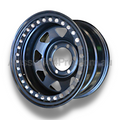 17x9 Steel Imitation Beadlock Wheel Rim for 60 Series Toyota Landcruiser (-30 Offset / 6/139.7 PCD) - Black-Aussie 4x4 Pro