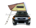 2.1m x 1.6m Hard Cover Rooftop Camping Tent + Ladder - White-Aussie 4x4 Pro