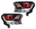 LED DRL Head Lights for Ford Everest with Sequential Indicators - Mustang Style - Red (2015 - 2021)-Aussie 4x4 Pro