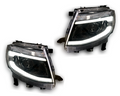 LED DRL Head Lights for PX1 Ford Ranger - Black (2011 - 2015)-Aussie 4x4 Pro