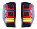 LED Tail Lights for PX1  PX2  PX3 Ford Ranger with Sequential Indicators - Smoked Black (2011 - 2021) - Aussie 4x4 Pro